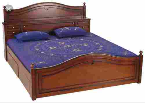 Modern Design Light Brown Attractive Designs Teak Wooden Cot Double Bed