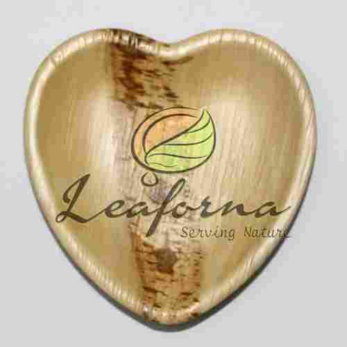 6.5 Inch Disposable Hot And Cold Resistant Heart Shaped 100% Natural Areca Leaf Meal Plate