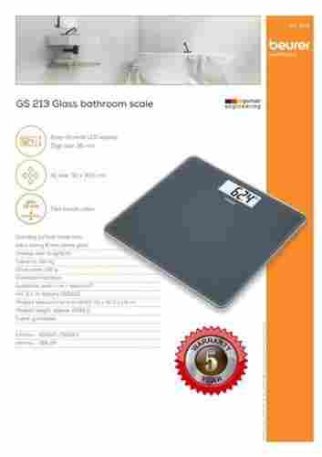  Gs 213 डिजिटल डिस्प्ले इलेक्ट्रॉनिक ग्लास बाथरूम वेटिंग स्केल 