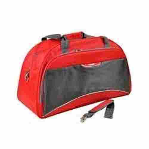 Spacious, Light Weight, Grey And Red Designer Gym Bag With Zipper Closure Style