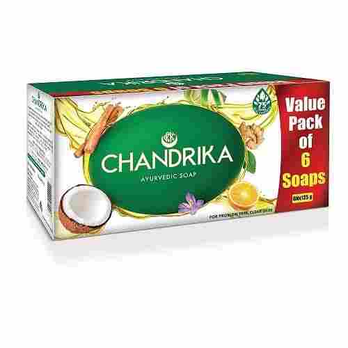 Chandrika Ayurvedic Facial Cleaning Agent Natural Herbal Soap With 6 Packs