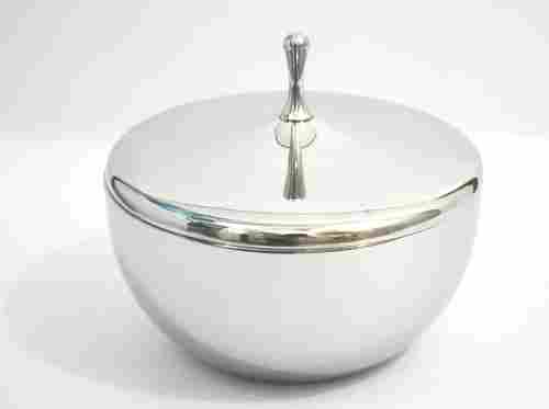 17 CM Mirror Finish Stainless Steel Double Wall Serving Bowl