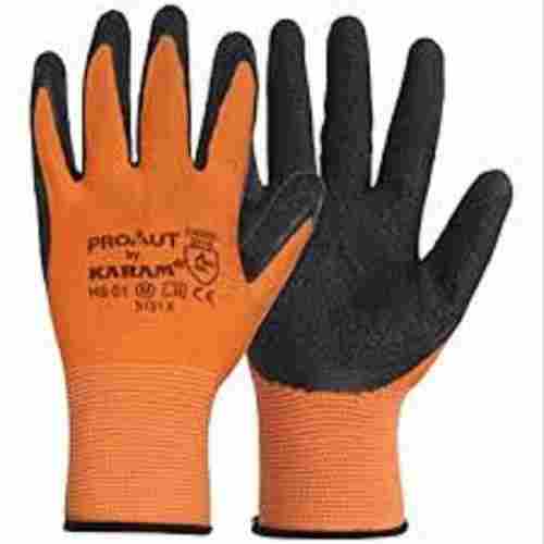 Karam Black And Orange Reusable Latex Rubber Material Handling Safety Gloves