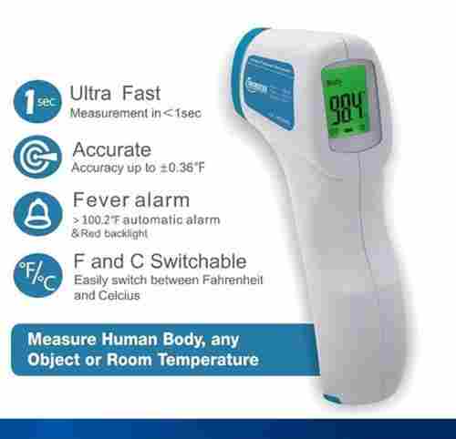 Portable Plastic Body Digital Large Display Non Contact IR Thermometer With Fever Alarm