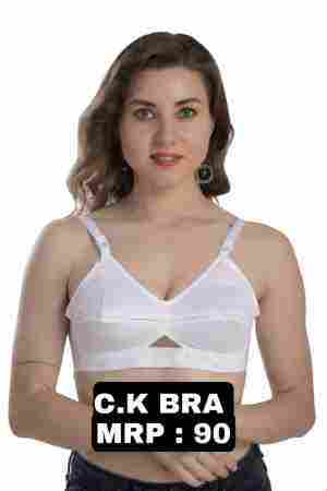 Comfortable Women Non Padded Full Coverage White Color Cotton Fabric Bra, 6 Piece Pack