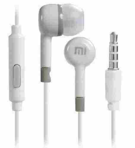 White Wired Mi Earphones For Mobile, Call Control : Call Reject, Call Answer, Call End