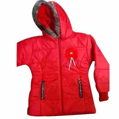 Red Color, Winter Wear, Full Sleeves, Ladies Jacket With A Hood