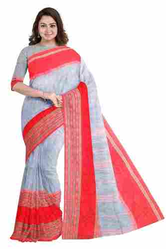 Handloom Cotton Jacquard Saree with Blouse Piece
