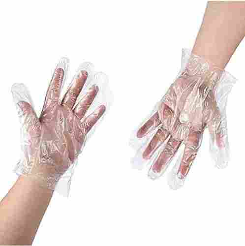 (Use And Throw) White Color Disposable Food Cooking Plastic Hand Gloves