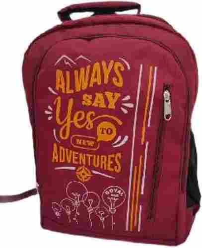 Anti Tear And Fade Canvas Printed School Backpack Bags With Zipper Closure