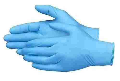 Imported Blue Color Powder Free Nitrile, Plain, Full Finger Hand Gloves