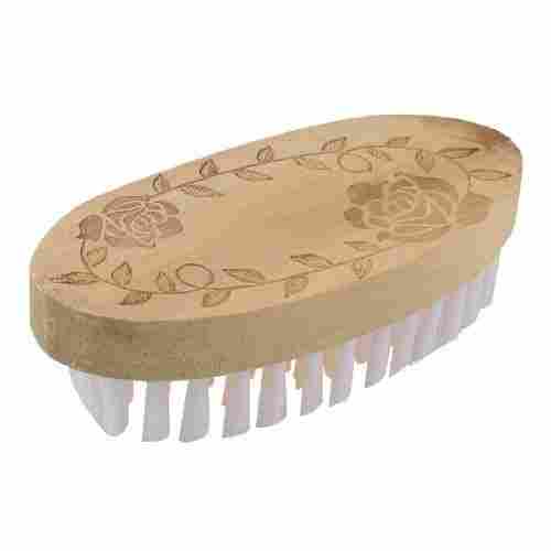 Oval Shape Wooden Cloth Brush With Wooden Base Material And Plastic Bristle