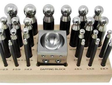 Dapping Block Punch Set for Jewelery Making with 5.5 Weight Capacity