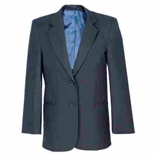 Unisex Denim Blue Full Sleeves Notched Lapel Plain School Uniform Blazers