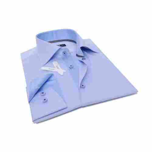 Mens Light Blue Regular Fit Full Sleeves Pure Cotton Plain Corporate Shirts