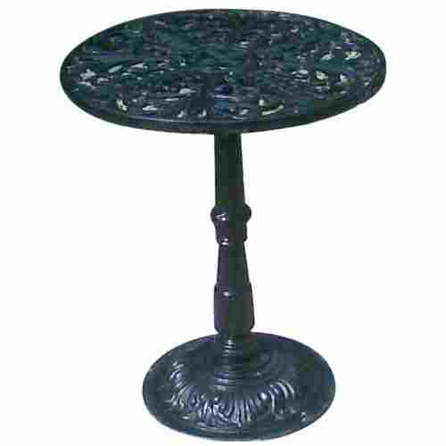 Paint Coated 22.5 inch Black Color Round Shape Carved Cast Iron Table