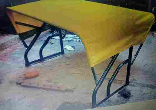 Polished Black Iron and Yellow Fabric Tractor Hood for Agriculture Vehicle