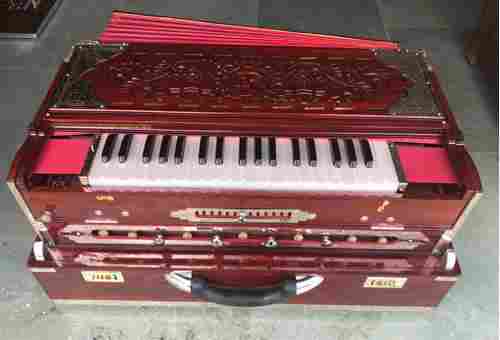 4 Line 13 Scale Bass Male/Female Portable Harmonium With Brown Polished