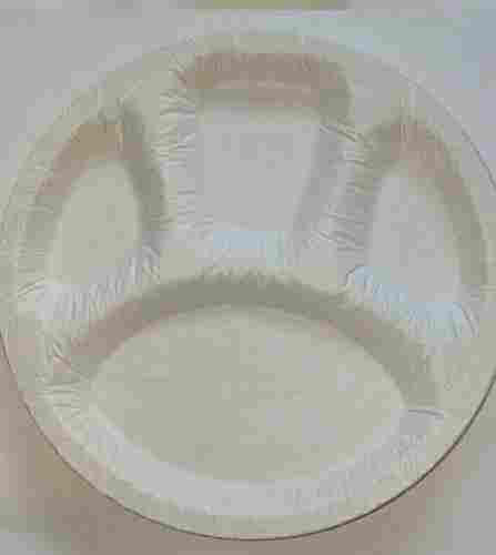 White Round 12 Inch Disposable 4 Compartment Food Serving Paper Plates