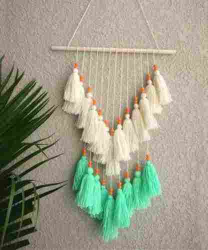 Attractive Design Embroidered Fancy Wall Hanging for Decoration, (White, Green)