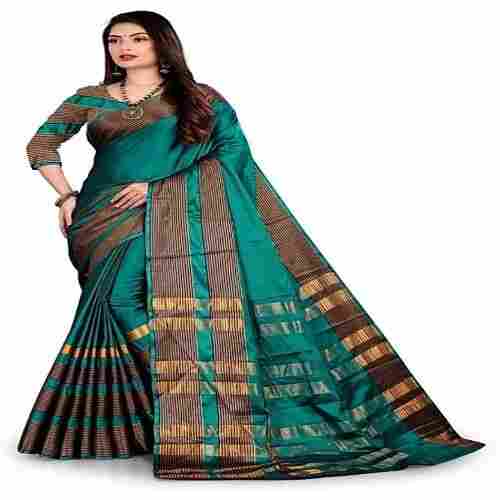 Ladies Cotton Silk Fancy Designer Party Wear Stone Work Multi-Color Sarees