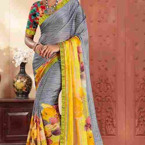 Printed Cotton Sarees(Impeccable Finish And Smooth Texture)