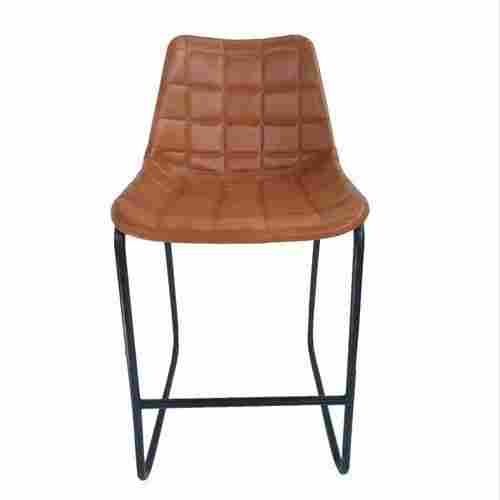 2 Legs Brown Wrought Iron Bar Chair with Leather Seat, Size 45x45x95