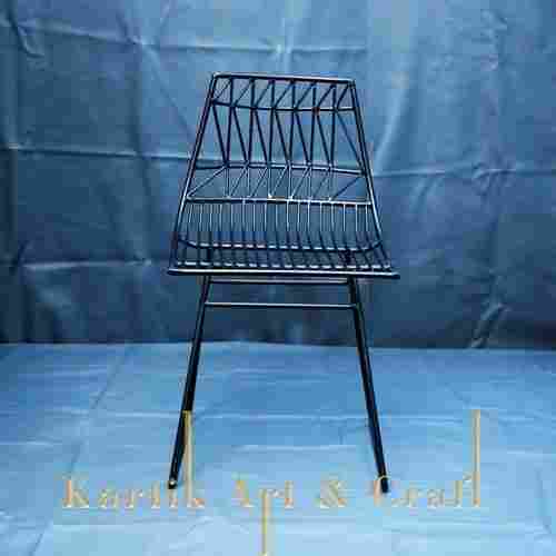 4 Legs Black Iron Dining Chair for Bar and Restaurant, Size 34x16x18 cm