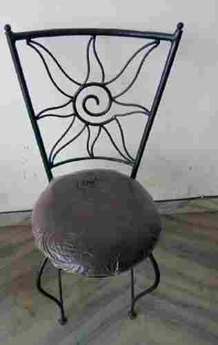 High Back Modern Design Brown Color Wrought Iron Folding Chair with Cushion Seat
