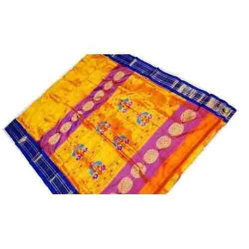 Yellow And Blue Color Silk Saree For Party Wear, Wedding Wear, Festival Wear