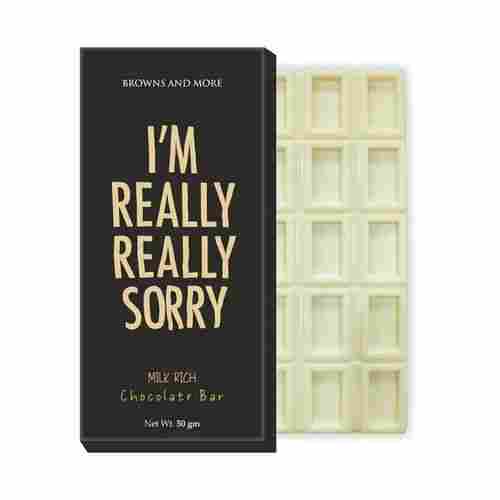 I Am Very Sorry Milky Rich White Chocolate Bar For Apologize (50 GMS Pack)