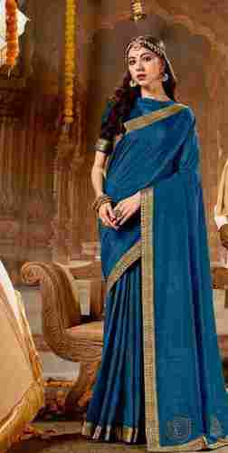 100% Pure Cotton Silk Blue Patch Work Printed Daily Wear Ladies Sarees