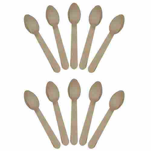 100% Biodegradable 140 MM Long Disposable Brown Natural Birch Wood Spoon