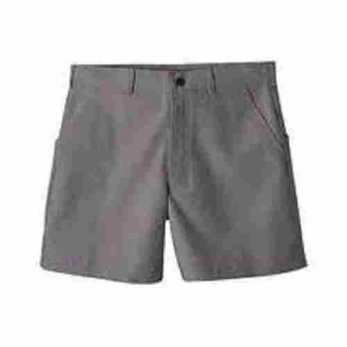 Boys Gray Regular Fit Skin Friendly Comfortable Plain School Shorts Pants