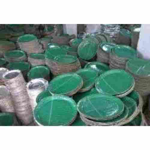 Lightweight Environment Friendly Green And Silver Disposable Paper Plate