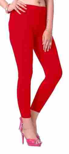 Red Luxurious Premium Ankle Length Ladies Leggings For Casual Wear