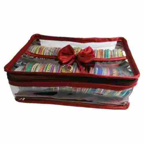 Very Spacious, Transparent, Rectangular And Plain Pvc 2 Rod Box For Bangles Packaging