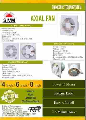 4 To 8 Inches Exhaust Fan Used In Kitchen And Bathroom