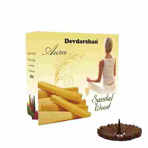 Devdarshan Aura 100% Herbal Sandalwood Incense Cone For Home And Temple