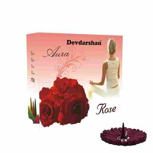 Devdarshan Aura Rose Fresh Floral Fragrance Dhoop Cone For Pooja And Meditation