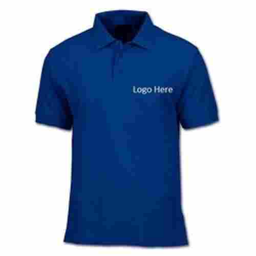 Shrink Resistance Royal Blue Customized Polo T Shirt With Collar And Short Sleeves