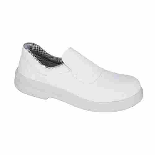 Mens Easy To Walk Lightweighted Pull-On White Pvc Safety Shoes