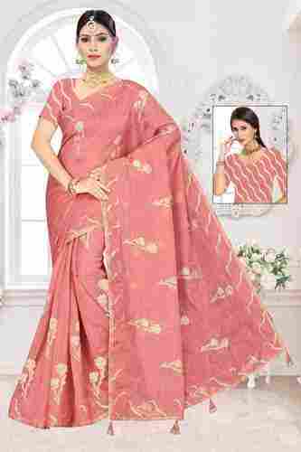 Ladies Designer Banarasi Silk Sarees with 6.3m Length And Blouse Piece