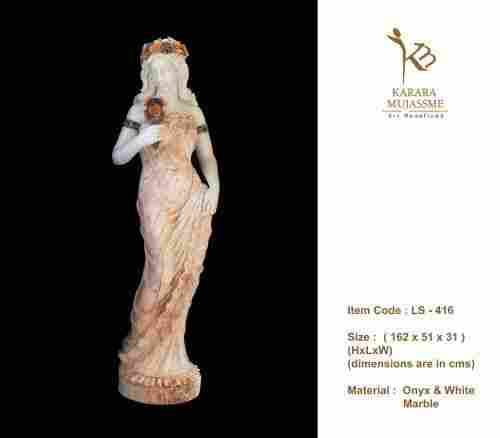 Pink Color Marble Stone Large Statues for Indoor and Outdoor Decor