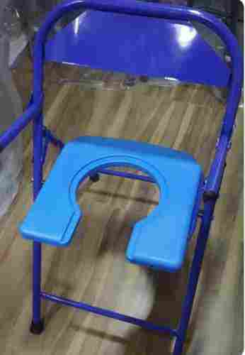 Stainless Steel Material Color Coated Blue Toilet Chair With PVC Seat
