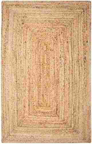 Classic Rectangle Hand Woven Design Rug Braided With Natural Jute Fibre