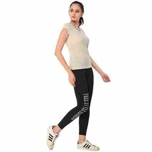 Full Length Ladies Black Free Style Running Track Pant For 18 To 35 Years Age Group