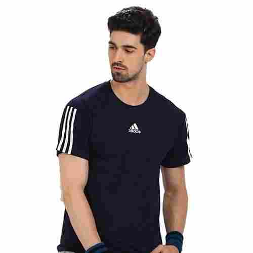 Sweat Absorbent And Shrink Resistant Black Mens Plain Cotton Half Sleeve T Shirts