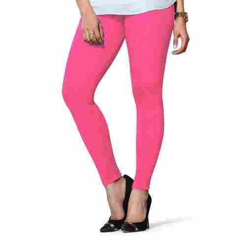 Ultra Soft, Flexible, Stretchable And Comfortable Plain Pink Color Cotton Legging