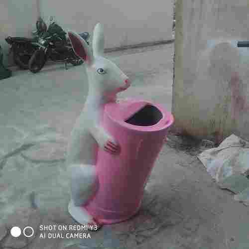  3 Feet Height With Attractive Look High Durability Multi Color Fiber Rabbit Dustbin For Garden, Hotel